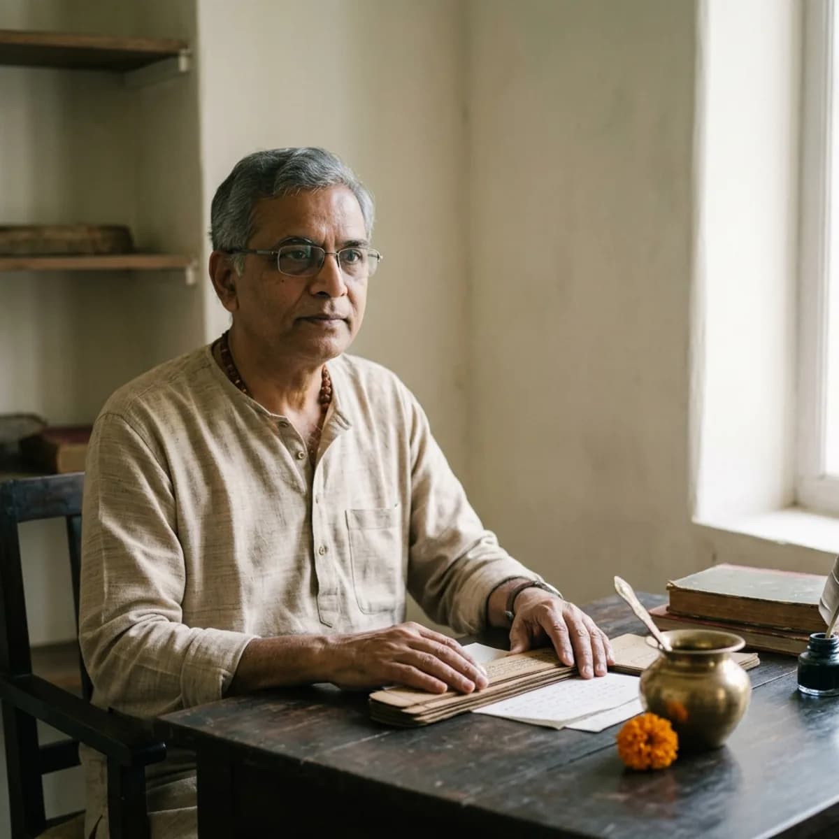 Portrait of Pandit Ravi Shastri